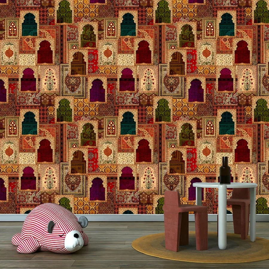 

Custom Easy to Apply Self Adhesive Wallpapers for Living Room Contact Wall Papers Home Decor Retro Texture Painting Design Mural