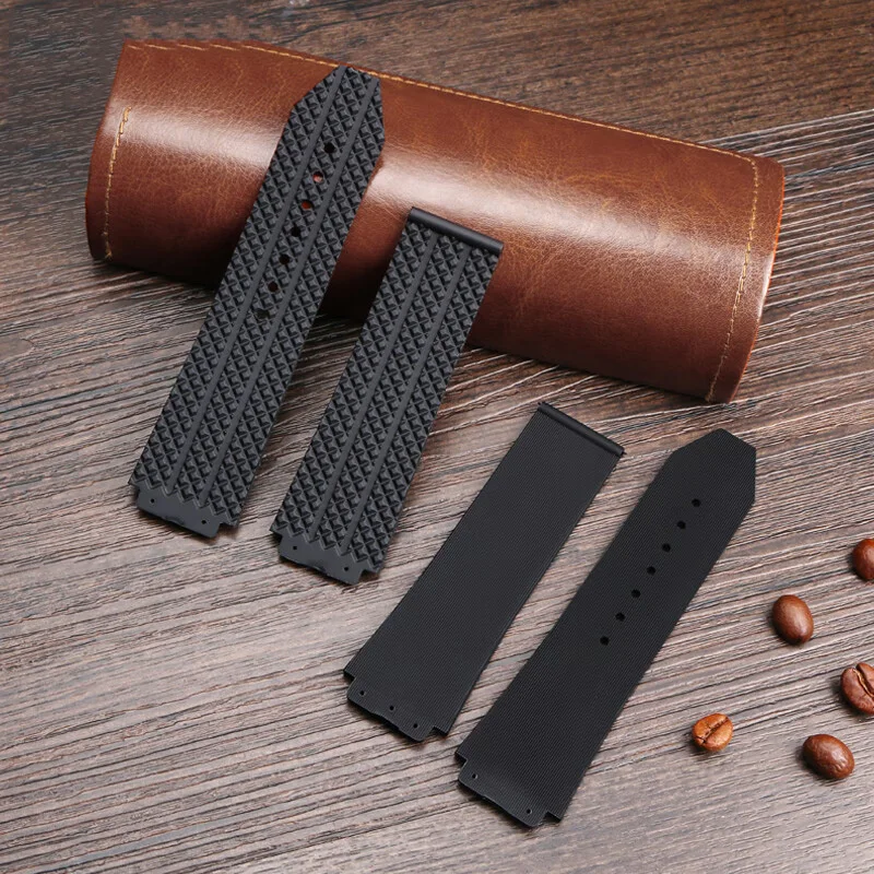 24*17Mm, 25*19Mm Verhoogde Siliconen Band Voor HU-BLOT Klassieke Fusion Big Bang Yubo Siliconen Rubberen Band Voor Heren Horloge Ketting