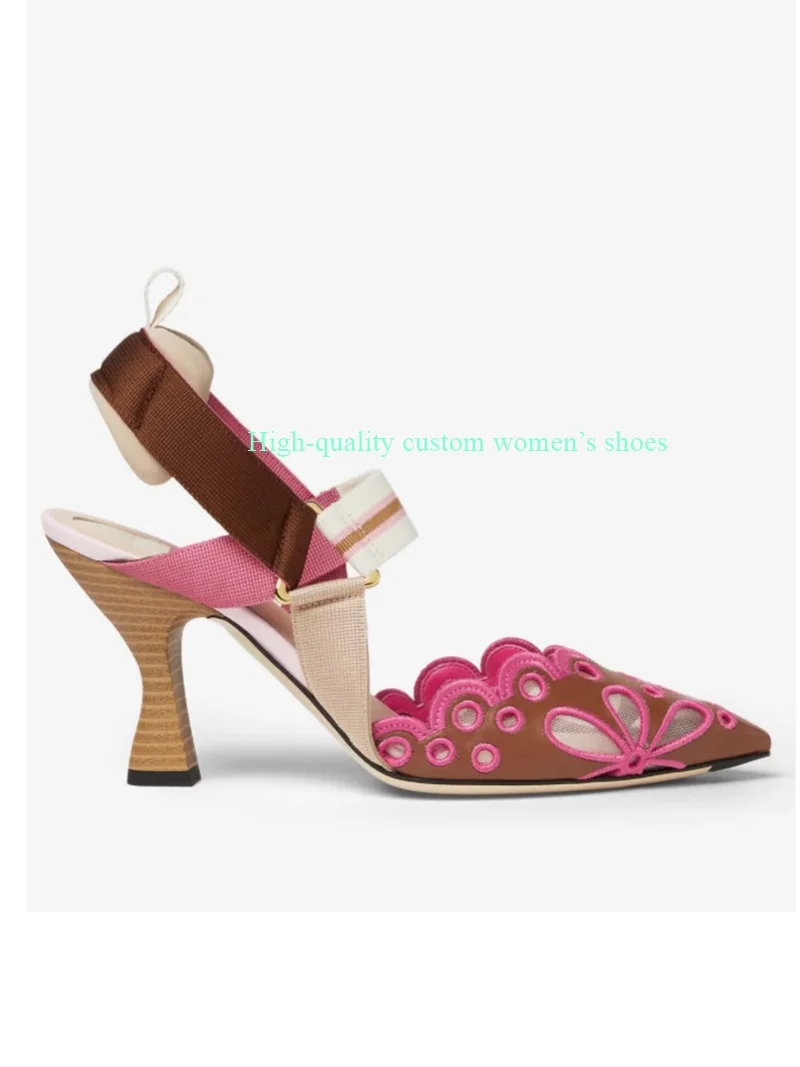 Toe Flowers Shape Openwork Breathable Version Asakuchi Sandals Ruffles A Unique Heel Luxury High Heels Sell Like Hot Cakes
