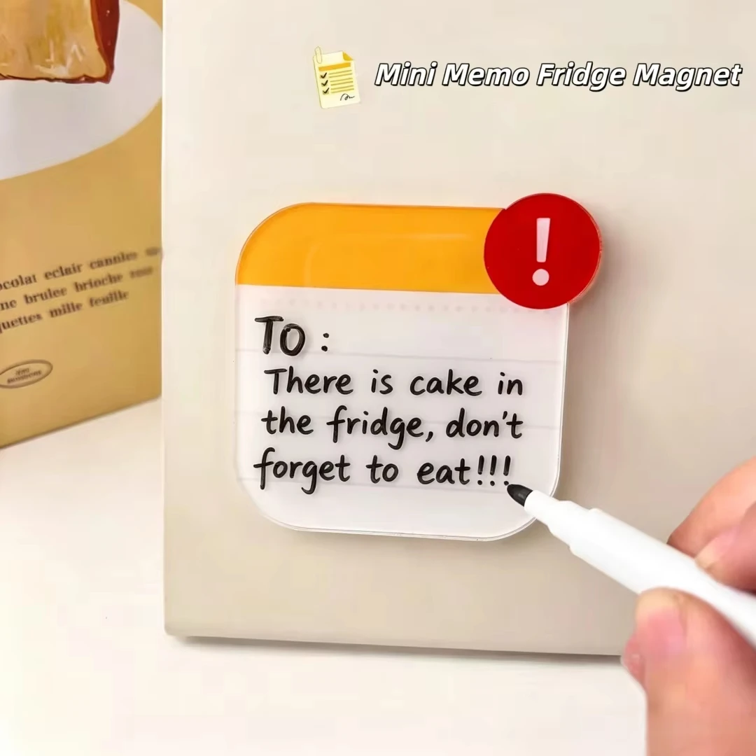 Creative Exclamation Mark Pop-Up Style Refrigerator Message Magnet, Reusable Acrylic Memo Board, Kitchen Home Decoration Fridge Magnet