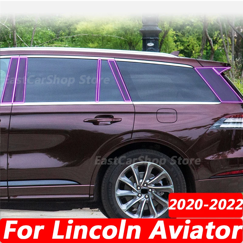 

For Lincoln Aviator 2020 2021 2022 Car TPU Window Column Protection Film Cover Middle Pillar Protection Transparent Sticker