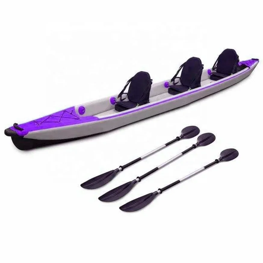 For Surfking Inflatable Drop Stitch 3 Seater Person Kayak Rowing Boats With Standard Accessories