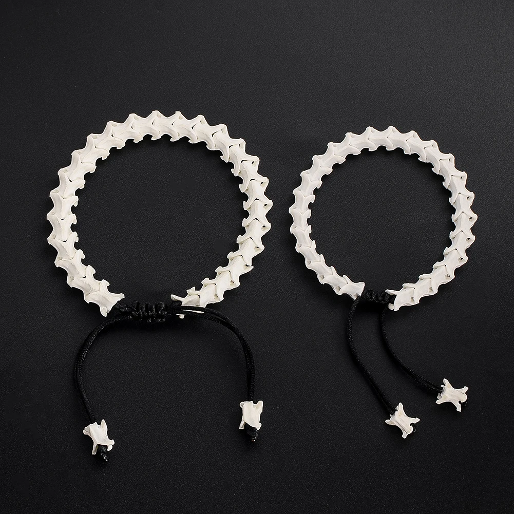

Fashion Snake Bone Beads Bracelet for Men Women Collectible Wenwan String Hip Hop Tide Statement Jewelry Gifts 5-8mm