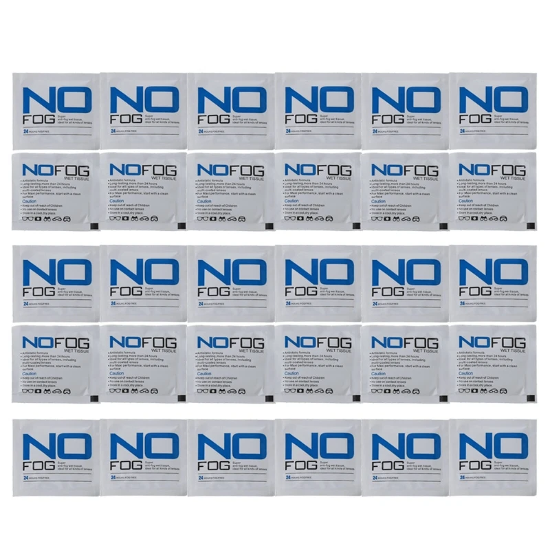 30pcs Glasses Anti-Fog Wet Wipes Pre-moistened Antifog Lens Wipe Individually Wrapped Disposable Defogger Eyeglass Wipes