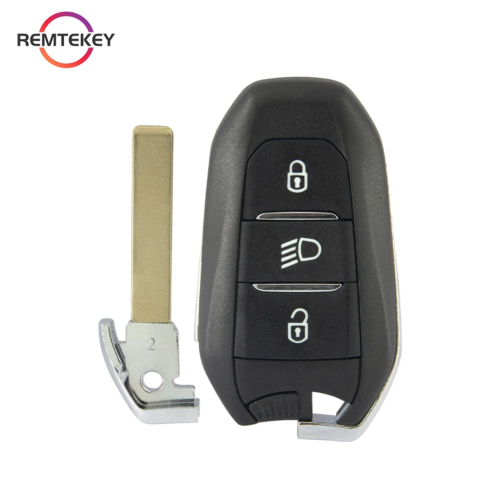 REMTEKEY-carcasa de llave de Control remoto inteligente con inserción de emergencia, hoja HU83 para Peugeot 308, 508, 3008, 5008, Citroen C4,