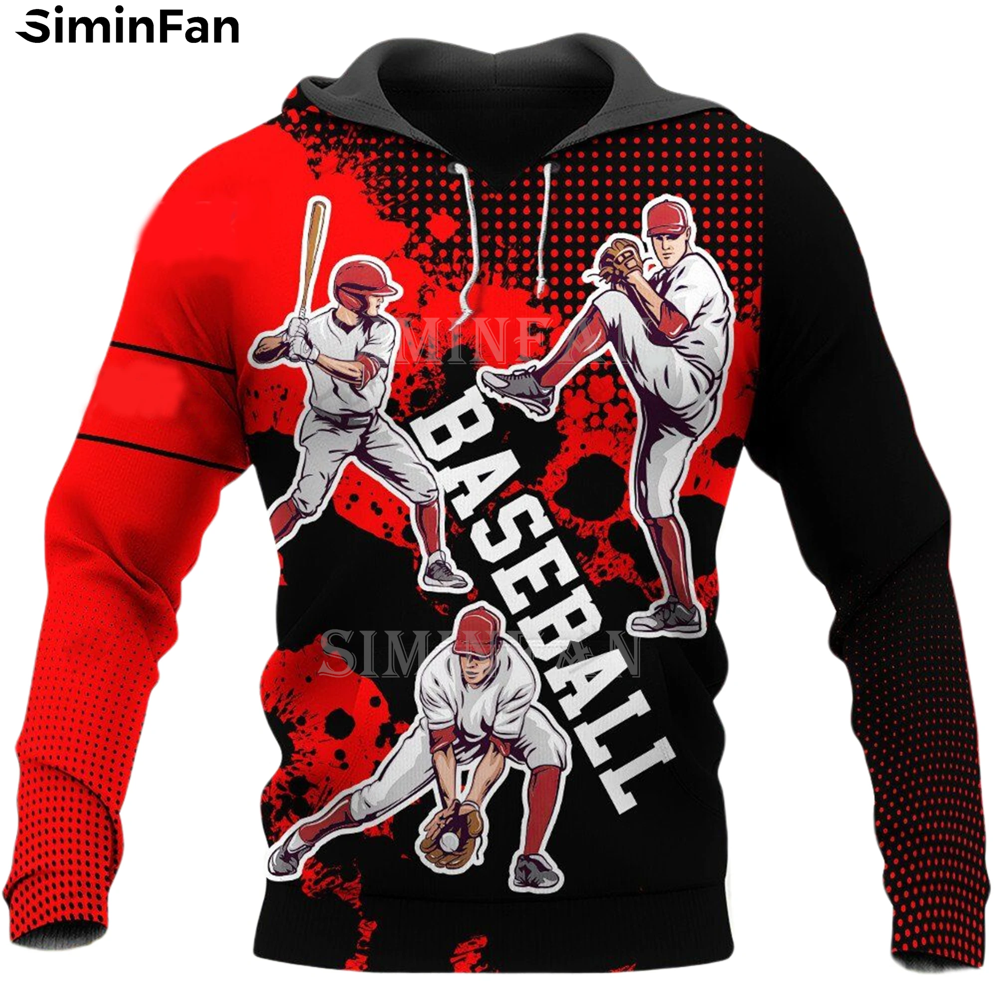 

BASEBALL LOVERS 3D Printed Mens Red Hoodie Zipper Jacket Hooded Pullover Unisex Casual Sweatshirt Tracksuit Women Autumn Coat