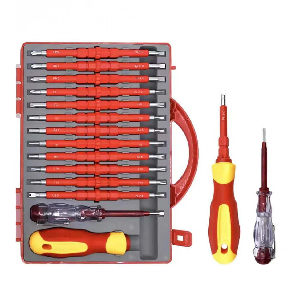 

Prodrill 1000V Prodrill-Insulated Electrician Screwdriver Set Strong Magnetic Bit with Handle Slotted Torx Hex Square