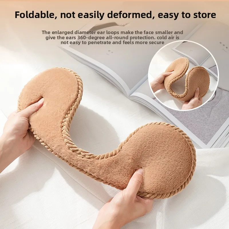 غطاء للأذنين من فراء الأرانب بتصميم جديد لفصل الشتاء - تصميم مائل، دافئ ومقاوم للبرد، سميك، كبير الحجم، قطيفة، للجنسين #2