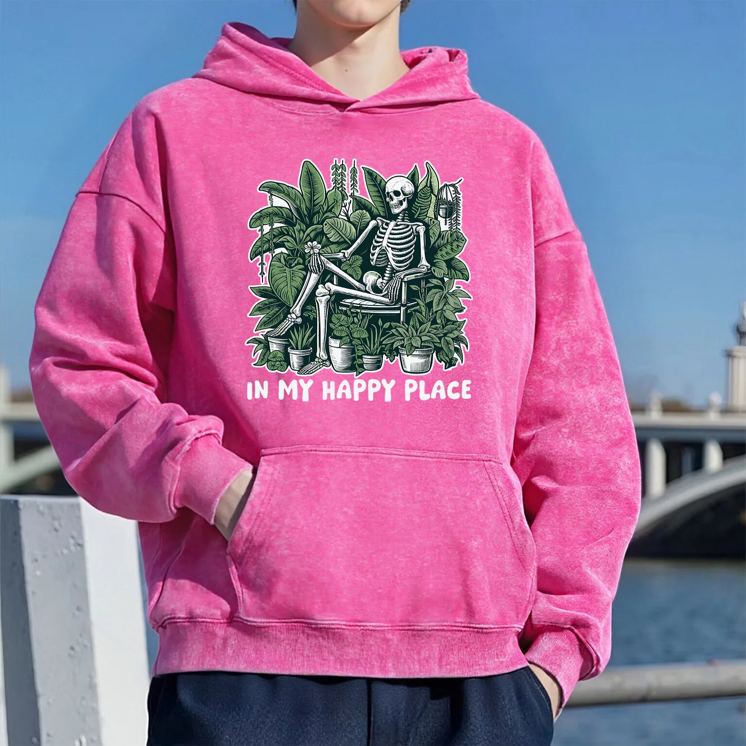 

Толстовка с капюшоном в стиле ретро со скелетом Санта-Клауса, унисекс, повседневный спортивный стиль, изготовленный из чистого хлопка, уличный стиль, 400 г