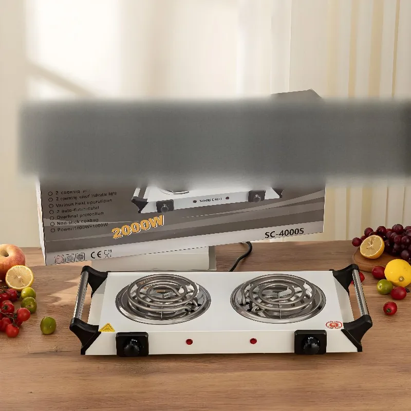 1500W Double Tube Adjustable Electric Stove Small Multifunctional Outdoor Camping Hot Board Tea Coffee Boiled Tea Coffee