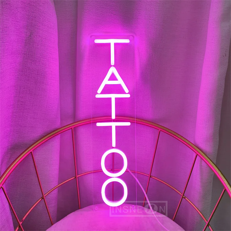 Neon Sign Tattoo Salon LED Pink Wall Art Decoration Neon Light Suitable For Commercial Shop Sign Bedroom USB TATTOO Neon Sign