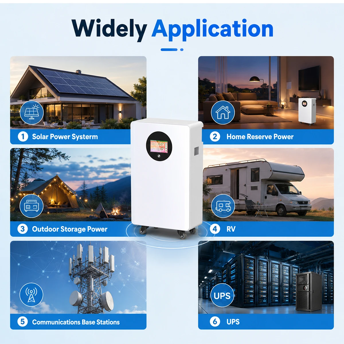 EU Stock 48V 100Ah LiFePO4 Battery Pack  Active Equalizer Bluetooth BMS 300Ah 51.2V Lithium 6000 Cycle Solar Home Energy Storage