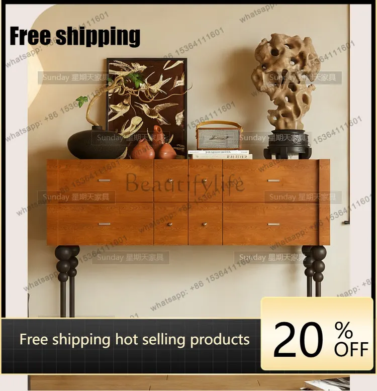 Factory Direct Medieval Tall Roman Column Bucket Cabinet Black Wood Color Contrast Cabinet