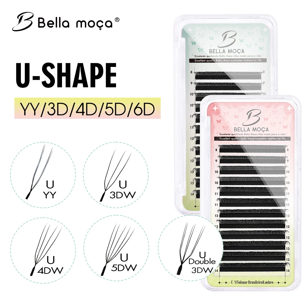 Bella moça U على شكل YY 3D 4D 5D 6D رمش تمديد YY جلدة سوبر لينة موازية مسبقة الصنع مروحة جلدة C/D/M حليقة أدوات ماكياج #1