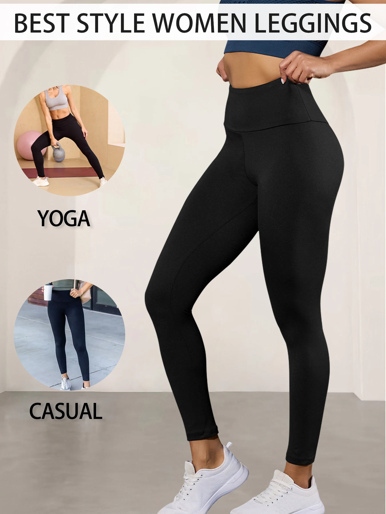 

Super Soft High Waisted Leggings for Women, No See Through Tummy Control Yoga Workout Running Pants