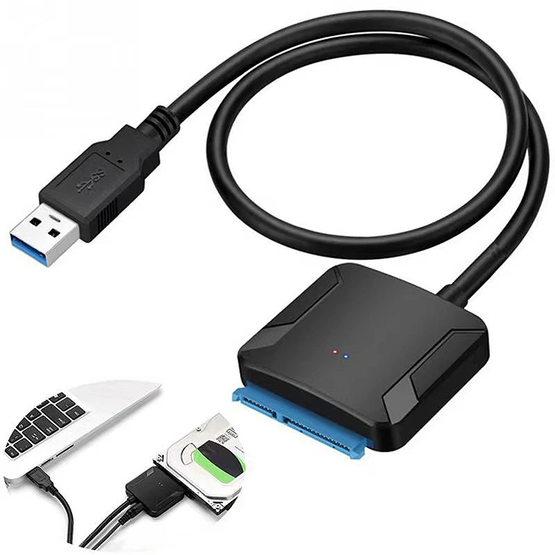 كابل محول USB 3.0 عالي الجودة إلى SATA بسرعة 5 جيجابت في الثانية لمحرك الأقراص الصلبة للكمبيوتر المحمول 2.5 3.5 SATA HDD SDD DVD