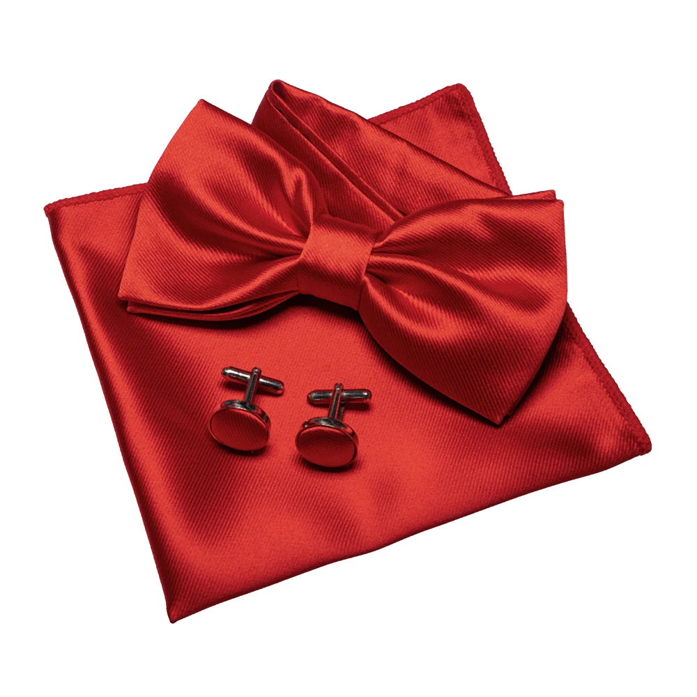 EASTEPIC Herren-Fliege-Sets, einschließlich exquisiter Manschettenknöpfen und weichen Taschentüchern, glänzendes Accessoire aus Satin für Männer bei Hochzeiten – Detail 12