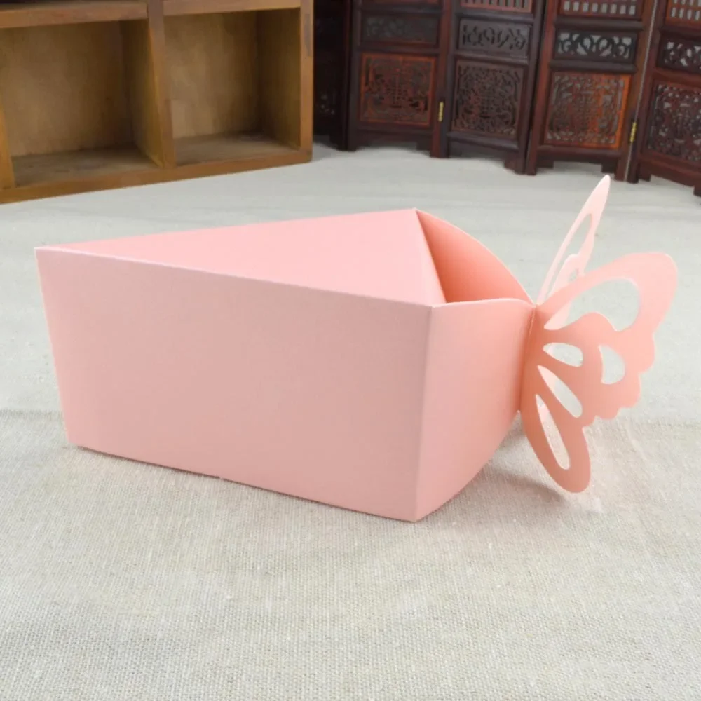 100PCS Triangle Candy Box Gift Bag Birthday Party Gift Box Wedding Paper Box Festival Supplies