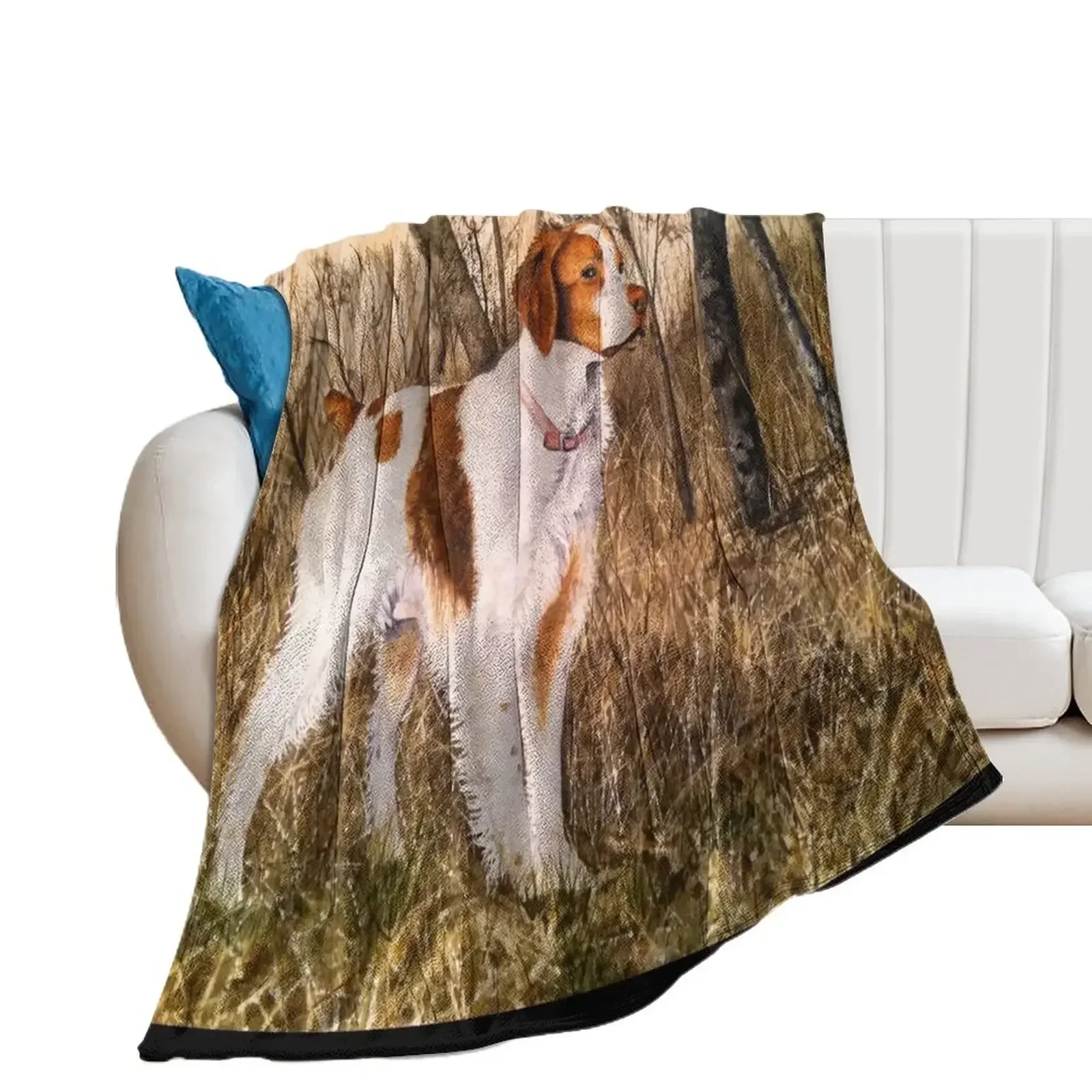 

Brittany Spaniel Throw Blanket Bed covers Baby Sofa Throw Soft Plaid Blankets