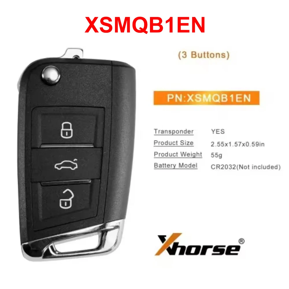 

1PCS Xhorse XSMQB1EN Smart Remote Key VW MQB Filp 3 Buttons Proximity English