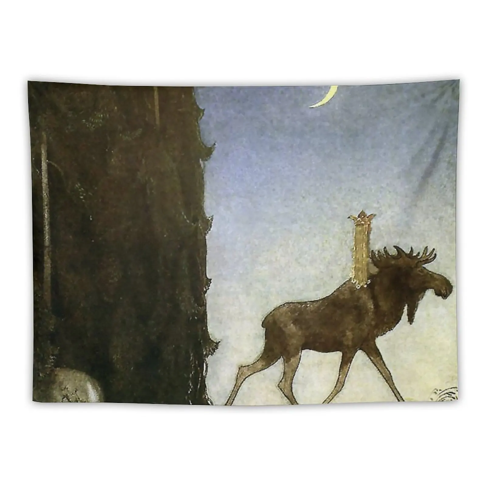 

New “Leap the Elk Rescues Princess Tuvstar”by John Bauer Tapestry Room Decor Aesthetic Things To The Room