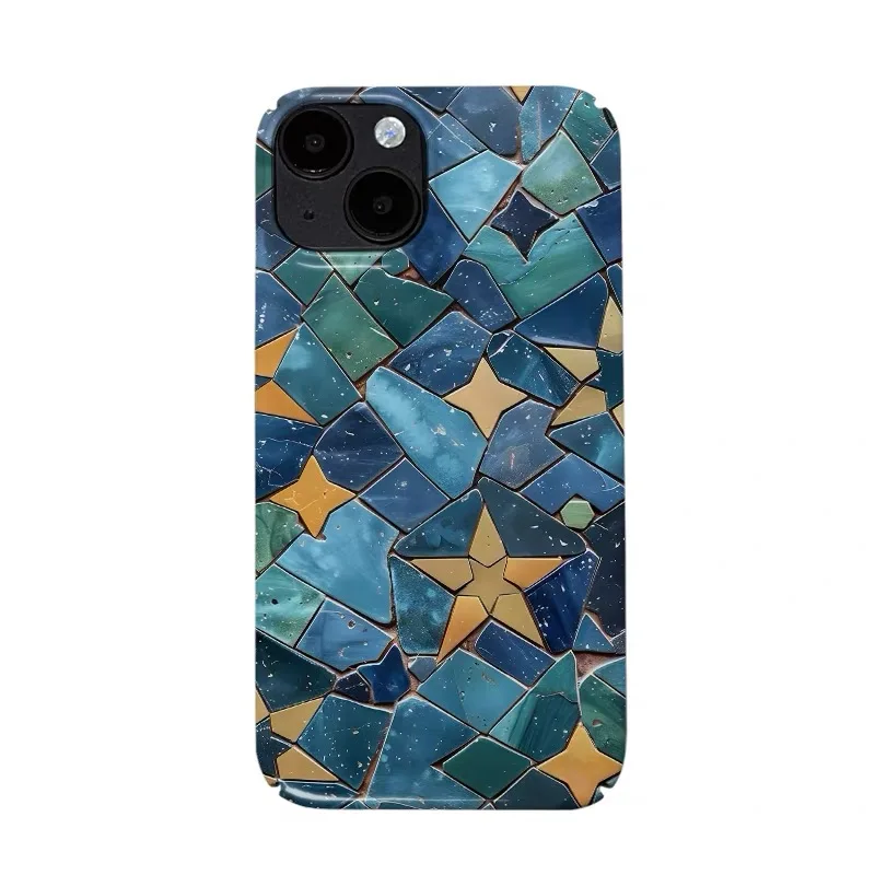 

Deep Green Tile Mosaic Star Art Case for IPHONE 17 16 ProMax 15 14 Plus 13 12 MINI 11 PRO 16Plus XR XS MAX Acrylic Phone Cover