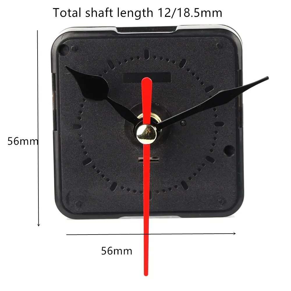 Classic Quartz Clock Movement Mechanism Black Metal Parts Repair DIY