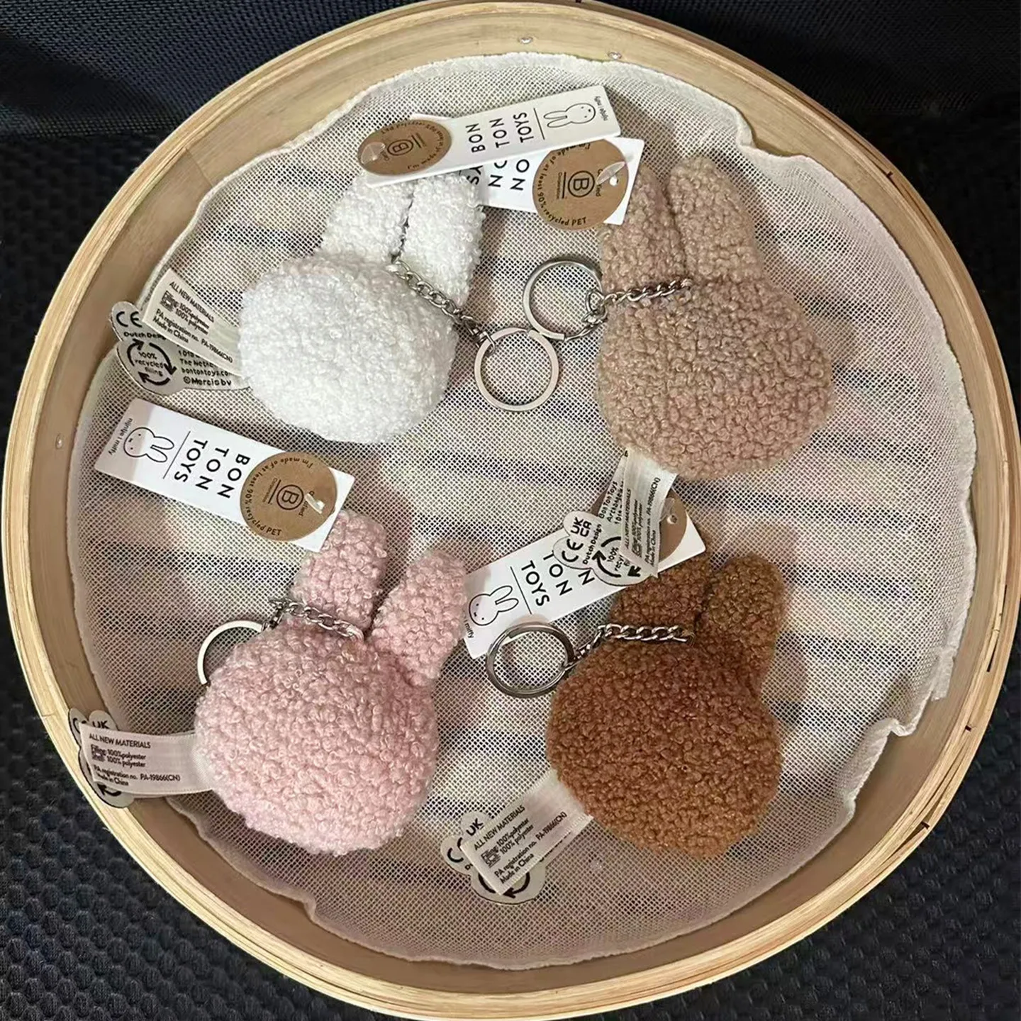 Kawaii Miffy cabeza de conejo muñeca mochila colgante bolsa accesorios decorativos llavero juguetes de regalo