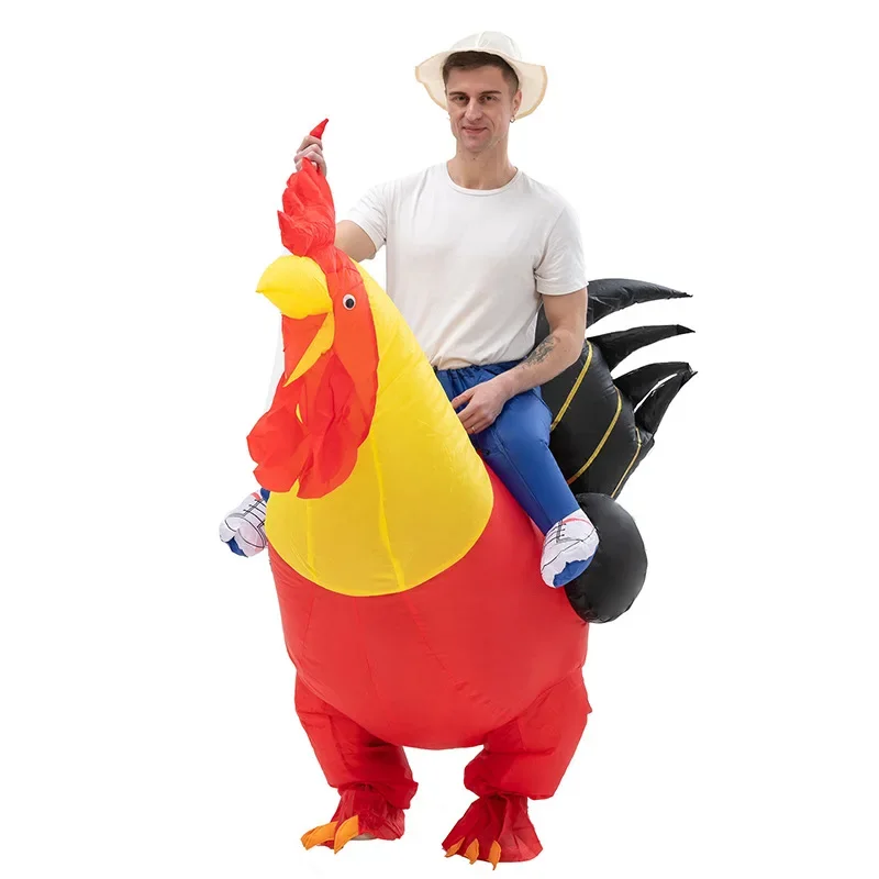 Gran gallo inflable pollo personaje de dibujos animados disfraz de mascota ceremonia publicitaria adulto vestido de lujo fiesta Animal carnaval prop