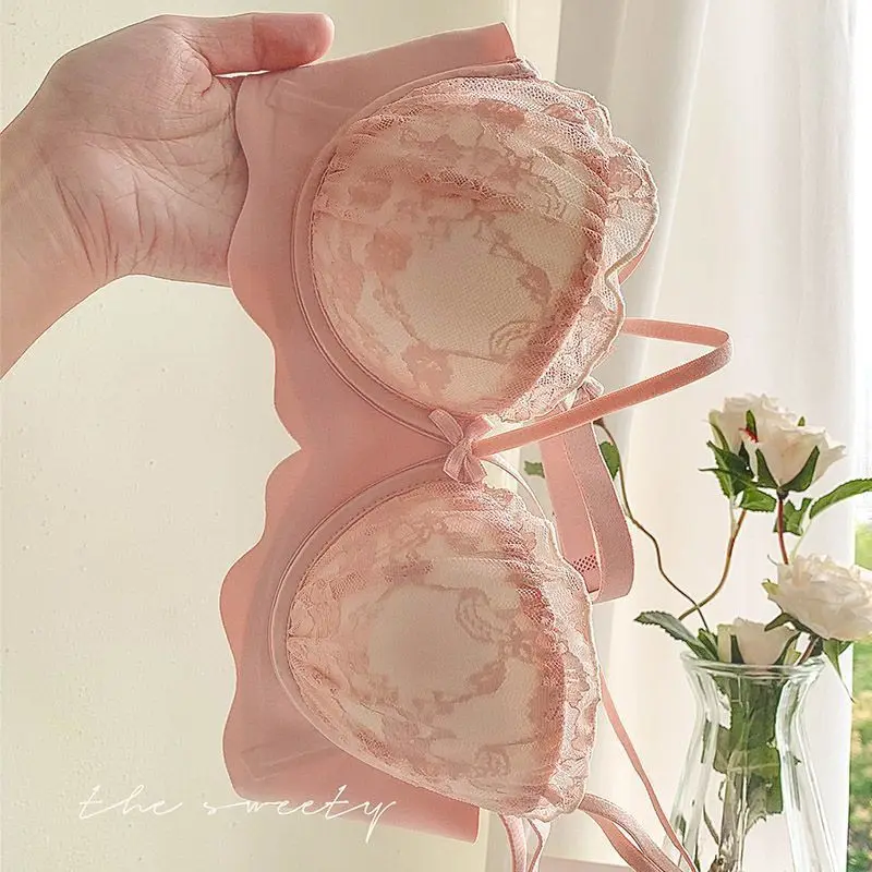 

2025 Sexy Small Chest Push Up No Steel Ring Sexy Underwear Women's Anti-sagging Pure Desire New Style Bra for Girls