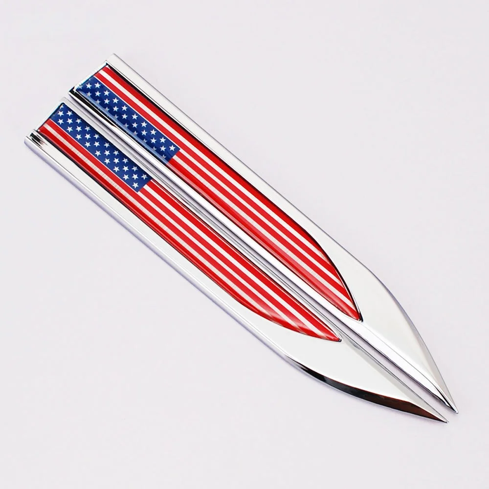 

1Pair Car 3D America Flag Emblem Badge Decals Sticker for JEEP BMW Dodge Chrysler Honda