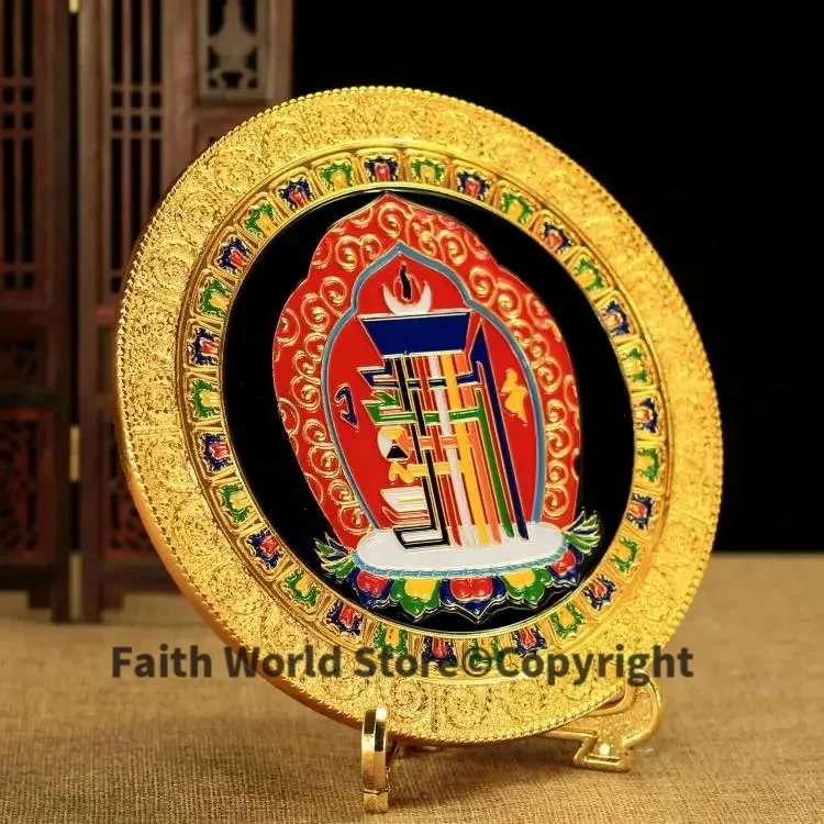 HOME family Buddhist Exorcise evil spirits efficacious Mascot Tibetan Buddhism Kalachakra FENG SHUI copper gilding plate