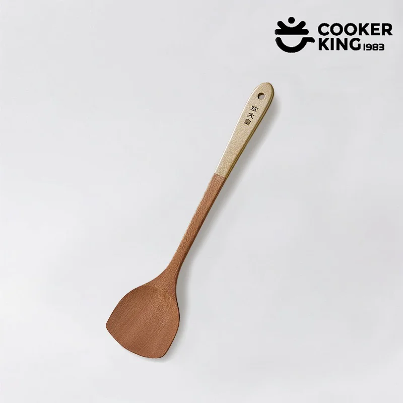 COOKER KING 42CM Extended Wooden Spatula Ebony Mold Proof Stir Fry Spatula Kitchenware Must-have for Home Kitchen Cooking Gift