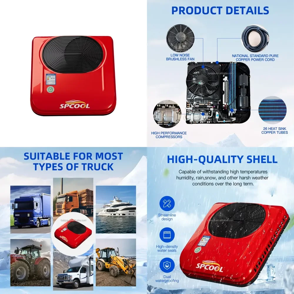 【Daria Auto Parts】 Electric Parking Cooler 12V/24V Unit Air Conditioner for RV Truck Cabin
