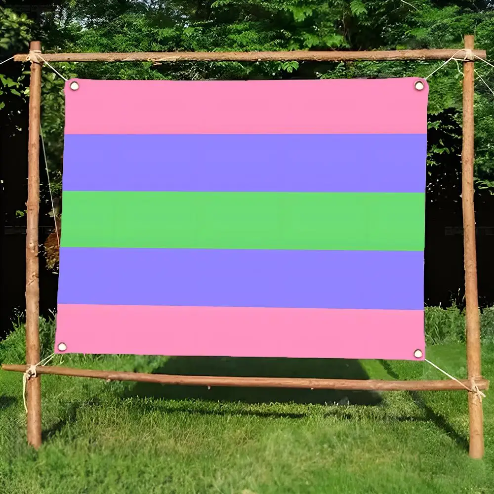 identity badge trinket Trigender Pride Flags Daily four ring borderless design indoor outdoor decor easy hang install