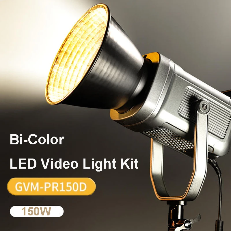 GVM 150W LED Video Light Kit 2700K~7500K Bi-Color Photography Studio Lighting with Softbox & Stand Continuous Output Light