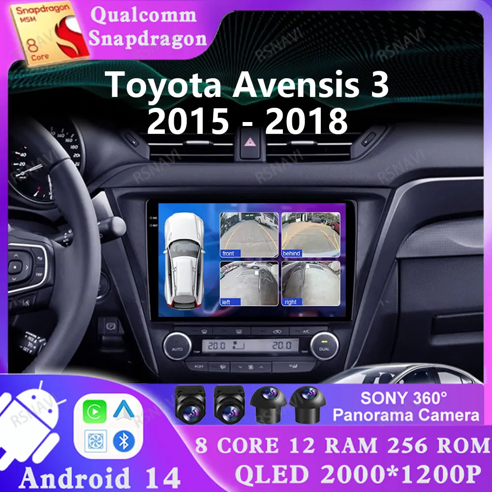 

Android 14 For Toyota Avensis 3 2015 - 2018 4G LTE 2 DIN Qualcomm DVD AUTO 5G WIFI GPS Multimedia Navigation Stereo DSP Car