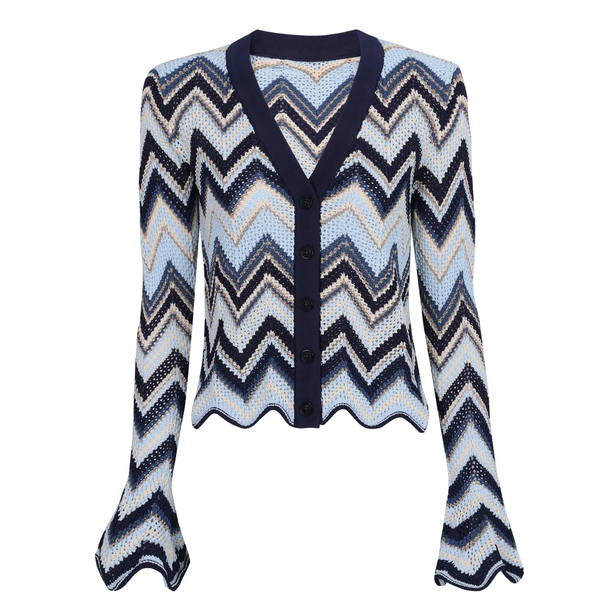 Zjyt moda feminina outono listrado blusas de malha único breasted com decote em v cardigans casaco manga longa feminino casual camisa topos