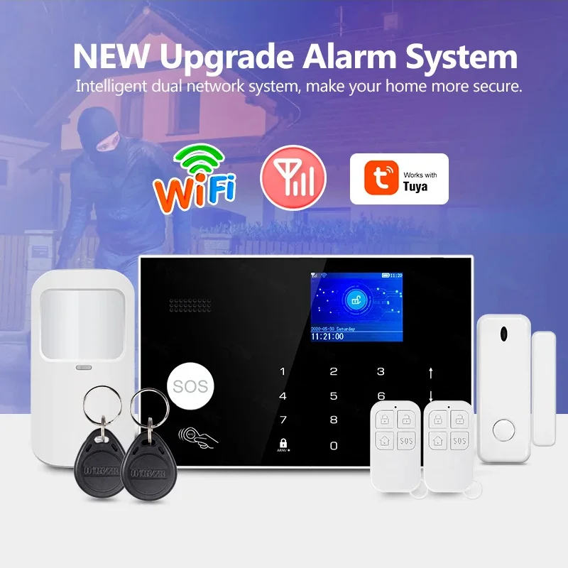 

KERUI Wifi Security Alarm for Family Safety Burglar Alarm System for Home with Temperature and Humidity Display Tuya Smart