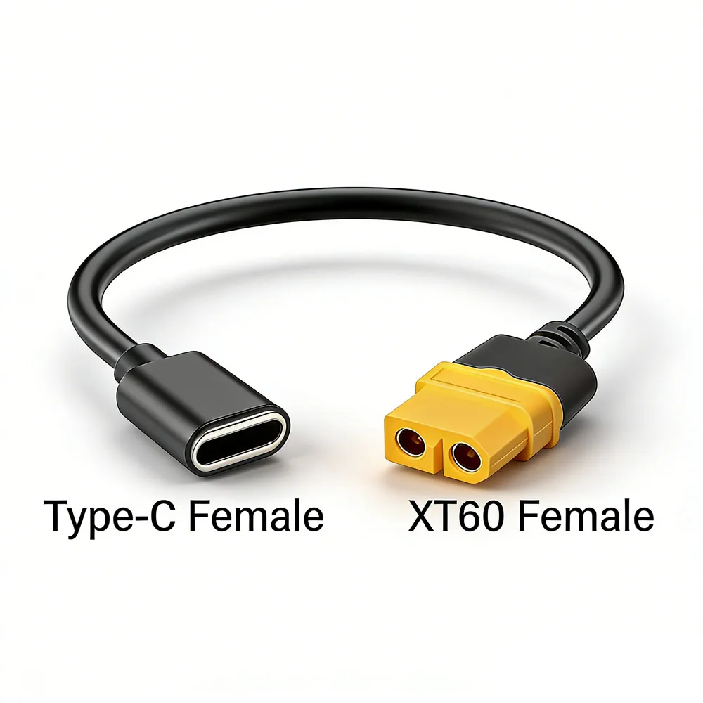 Cabo de Carregamento Tipo-C para XT60 PD 100W 20V/5A Adaptador USB-C para XT60 Fêmea para Carregador de Energia de Drones ToolkitRC e Modelos de Armazenamento de Energia