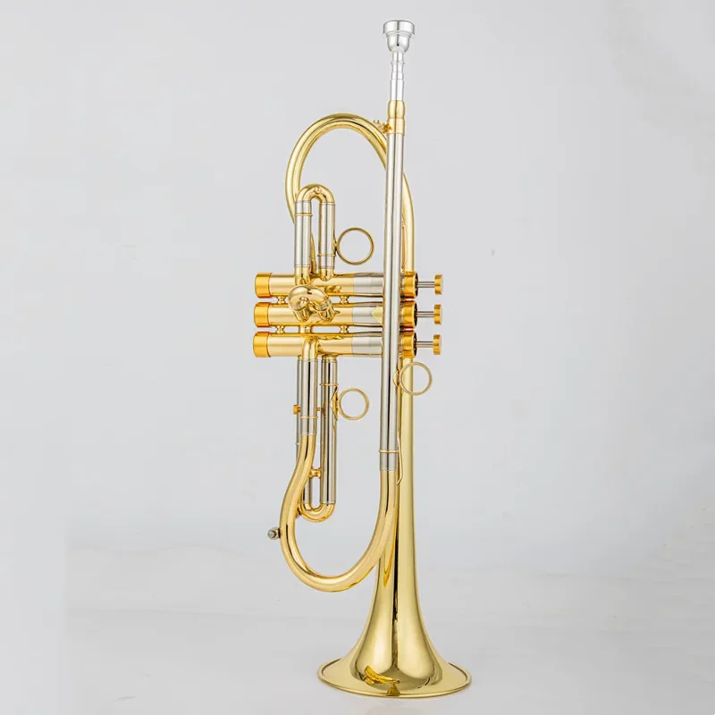 Vincent Bach Professional Trumpet Advanced Custom Bb Tune Brass Instrument with Gold Plated Surface for Musicians