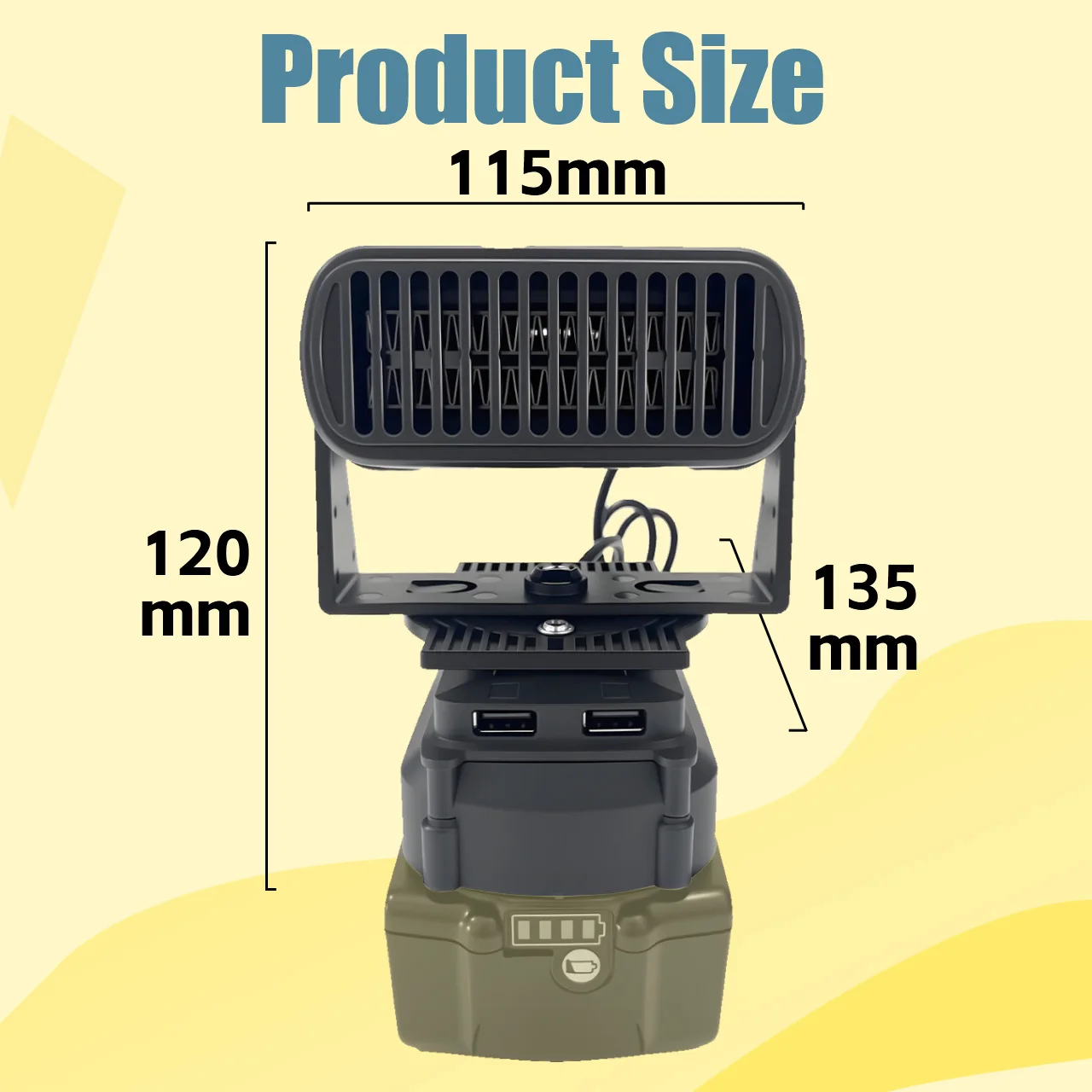 Aquecedor de espaço para local de trabalho, vento quente e frio, modo duplo, portátil, ventilador de ar quente para makita, bateria de lítio 18v, bl1850b, bl1840b, bl1830b
