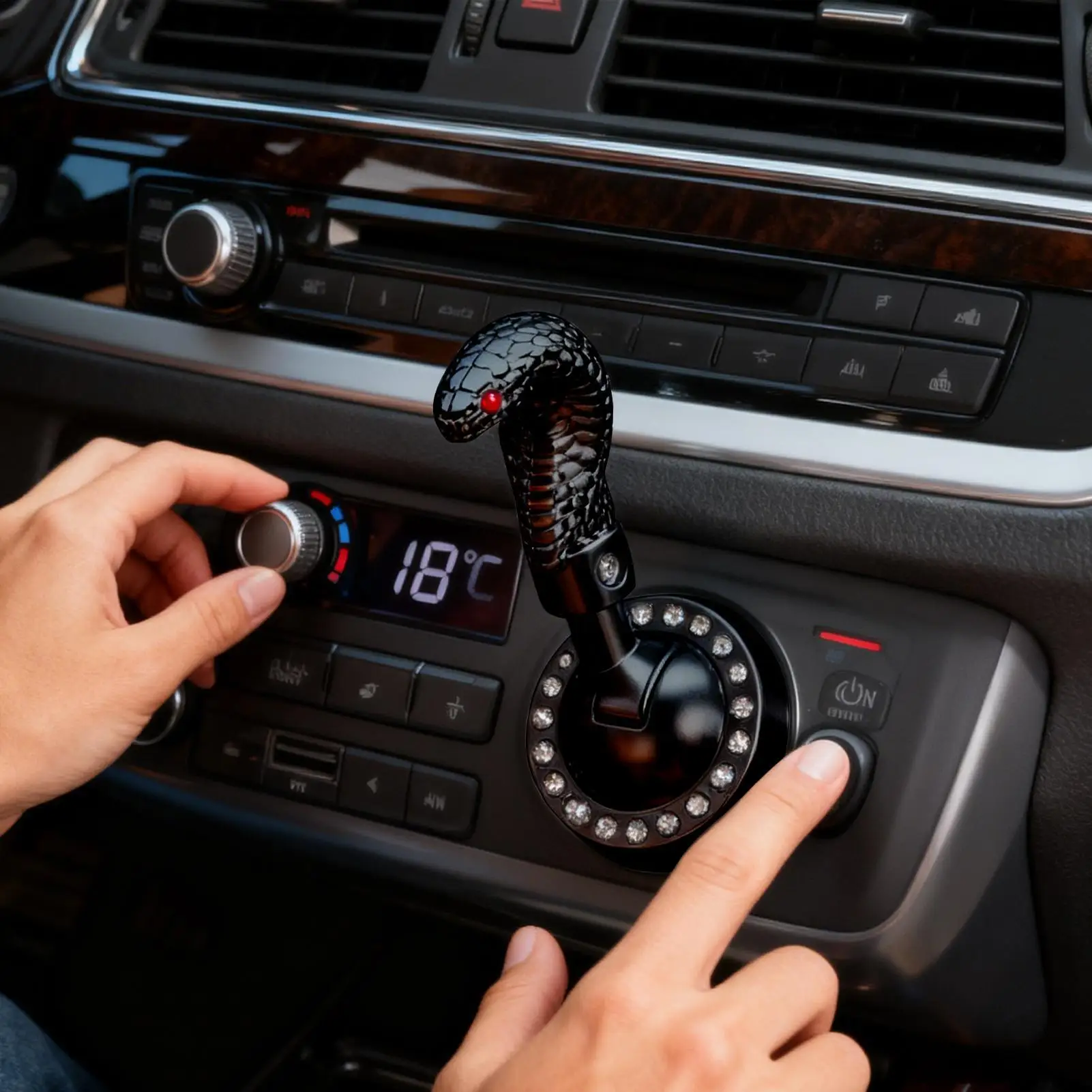 Car Start Button Lever Snake Design Automotive Interior Decor Car Push To Stop Joystick Cover For Truck Trailer RV Automotive
