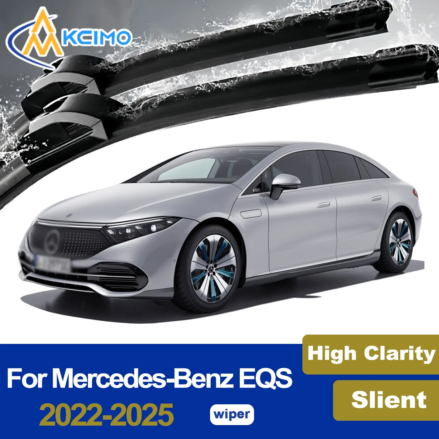 

Silent Windshield Wiper Blades Compatible with Mercedes-Benz EQS 2022-2025 Noiseless Universal Fit Effective Rain Brush