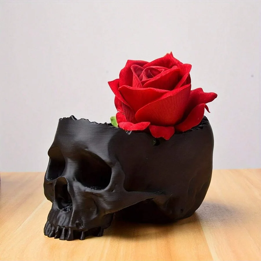 3D printed flowerpot hanging basket skull bonsai home and office flowerpot skull pot decoration