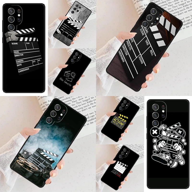 Film Movie Director Clapper Board Phone Case For Samsung Galaxy S24 S23 S22 S21 Ultra S10 Note 10 Pro S20 Plus FE S9 S8 Cover