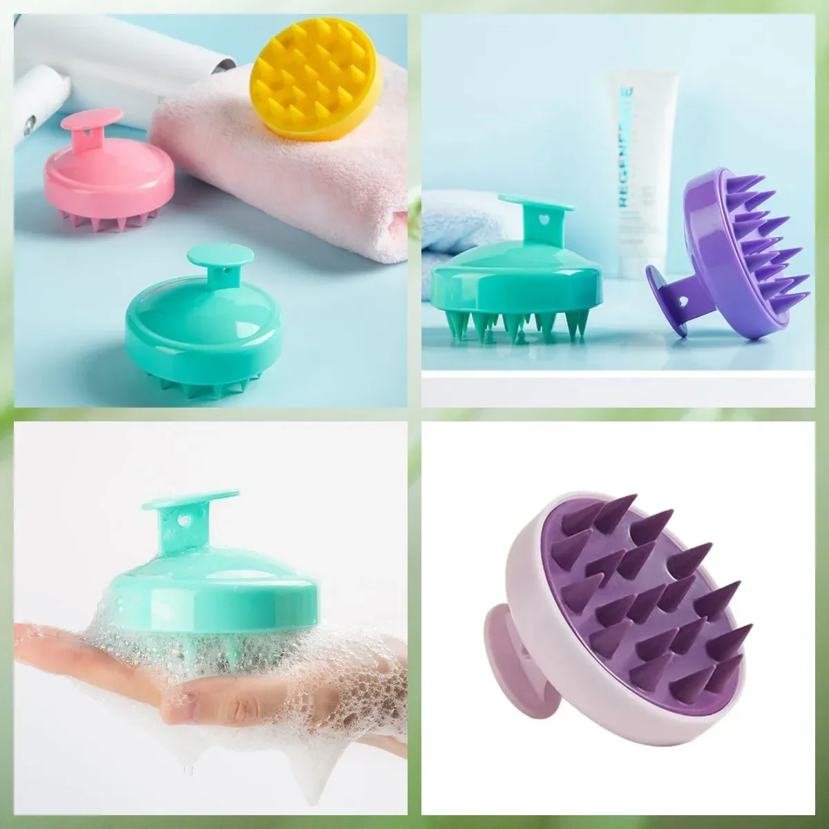 Peigne de massage du cuir chevelu en silicone, shampooing, masseur de cheveux, bain, brosse de massage du cuir chevelu, massage des points d'acupuncture du cuir chevelu, nouveau