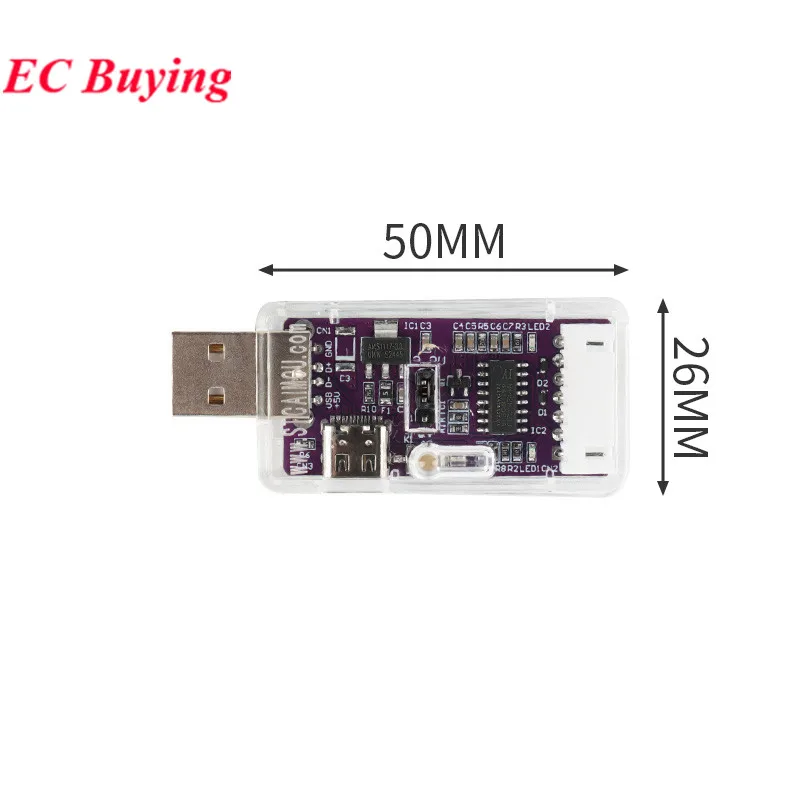 STC USB to Dual Serial Port V1.2 Module Ai8H2K12U-45Mhz Master Link1D4/6 Burn U8W ISP Download Programming Burner