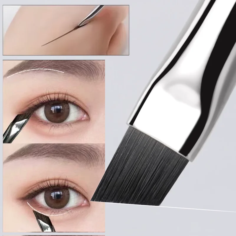 Upgraded Blade Thin Angled Eyebrow & Eyeliner Brush Ultra Fine Flat Precision Detail Brow Liner Makeup Brush for Eye Makeup