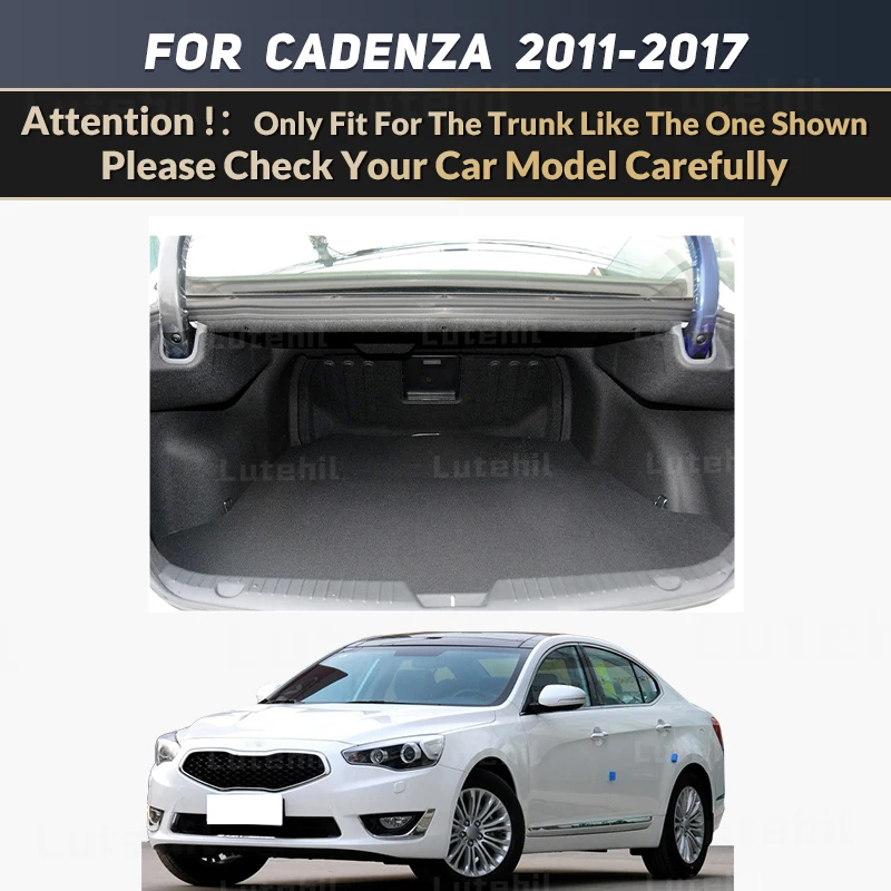 For Kia Cadenza 2011-2017 16 15 14 13 12 Auto Full Coverage Trunk Mat Car Boot Cover Pad Cargo Liner Interior Accessories